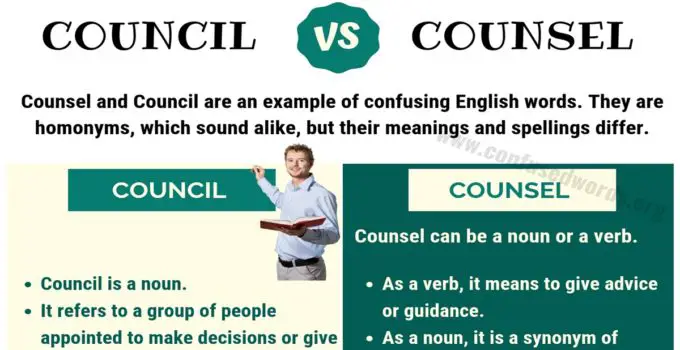 COUNCIL vs COUNSEL: How to Use Counsel vs Council in English?