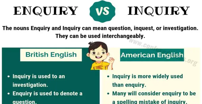 ENQUIRY vs INQUIRY: How to Use Inquiry vs Enquiry in English?