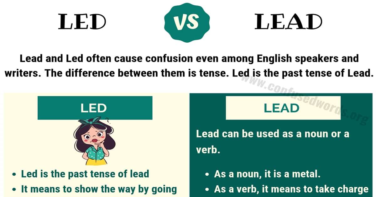 Få affældige liberal LED vs LEAD: How to Use Lead vs Led in English? - Confused Words
