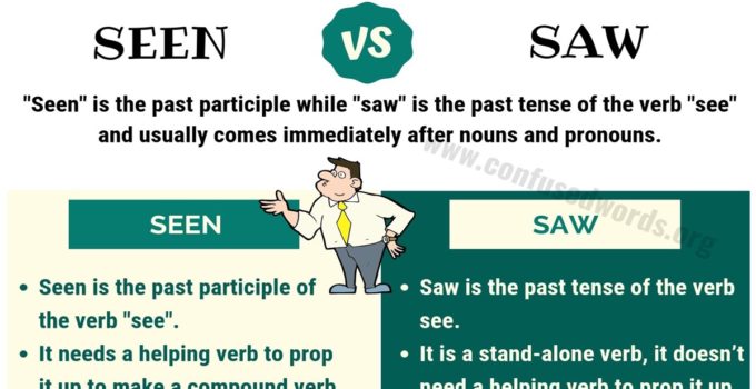 SEEN vs SAW: How to Use Saw vs Seen in English?