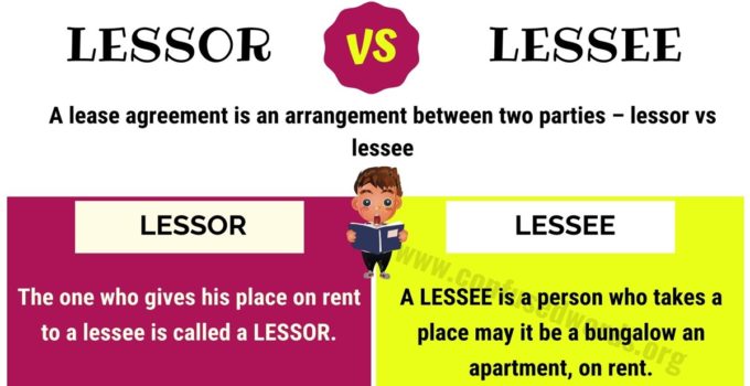 LESSOR vs LESSEE: Difference between Lessee vs Lessor with Useful Examples